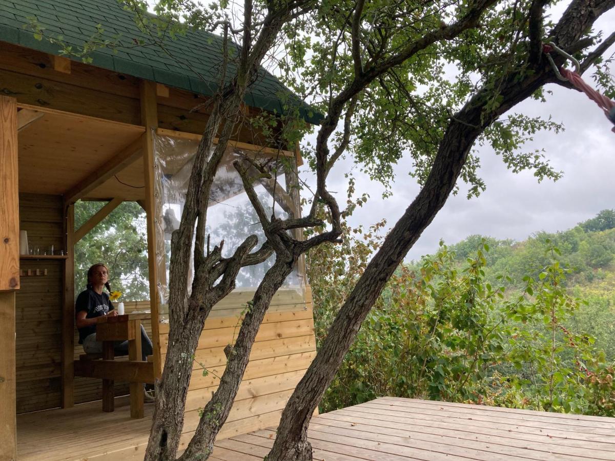 Cabane Bivouac Avec Echelle A L'Ombre Des Chenes Idrac-Respailles Εξωτερικό φωτογραφία